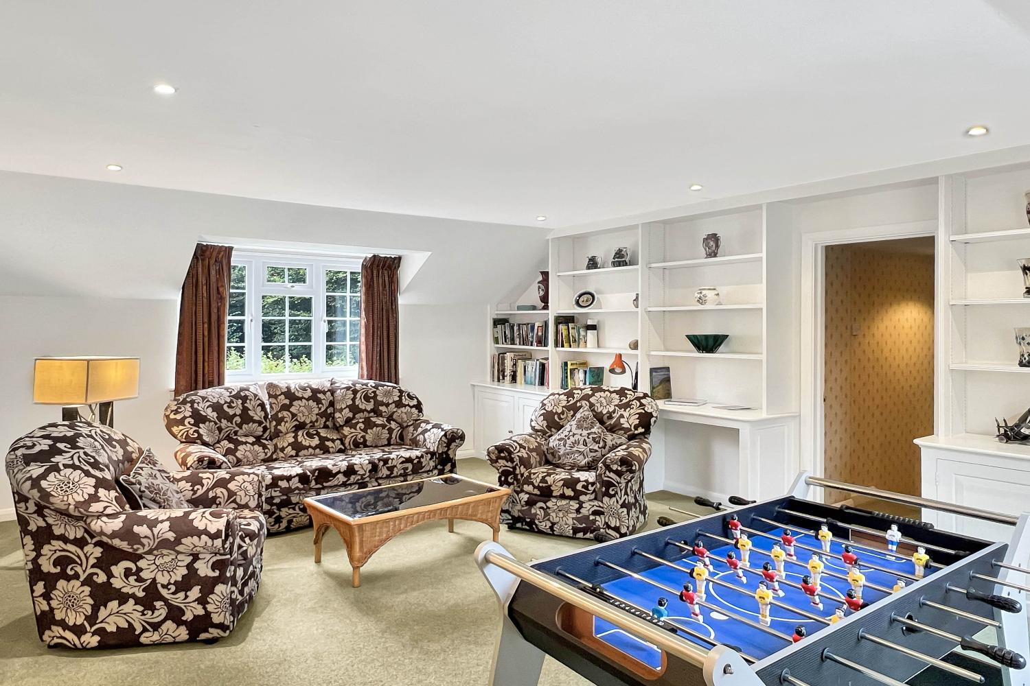 games room with football table.