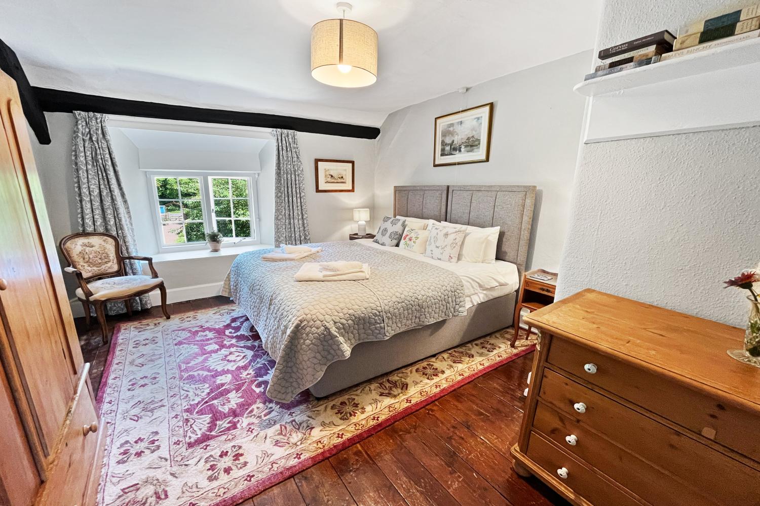 Bedroom 2 (Double or Twin, view of Bossington Hill)